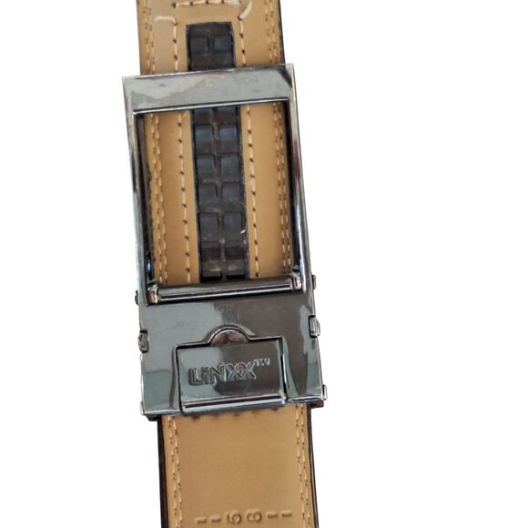 MIO MARINO Belt Black NWOT Linxx Designer Ratchet Leather ADJUSTABLE up to 58" - Picture 4 of 12